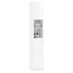 vidaXL Bathroom Cabinet High Gloss White 32x25.5x190 cm Engineered Wood