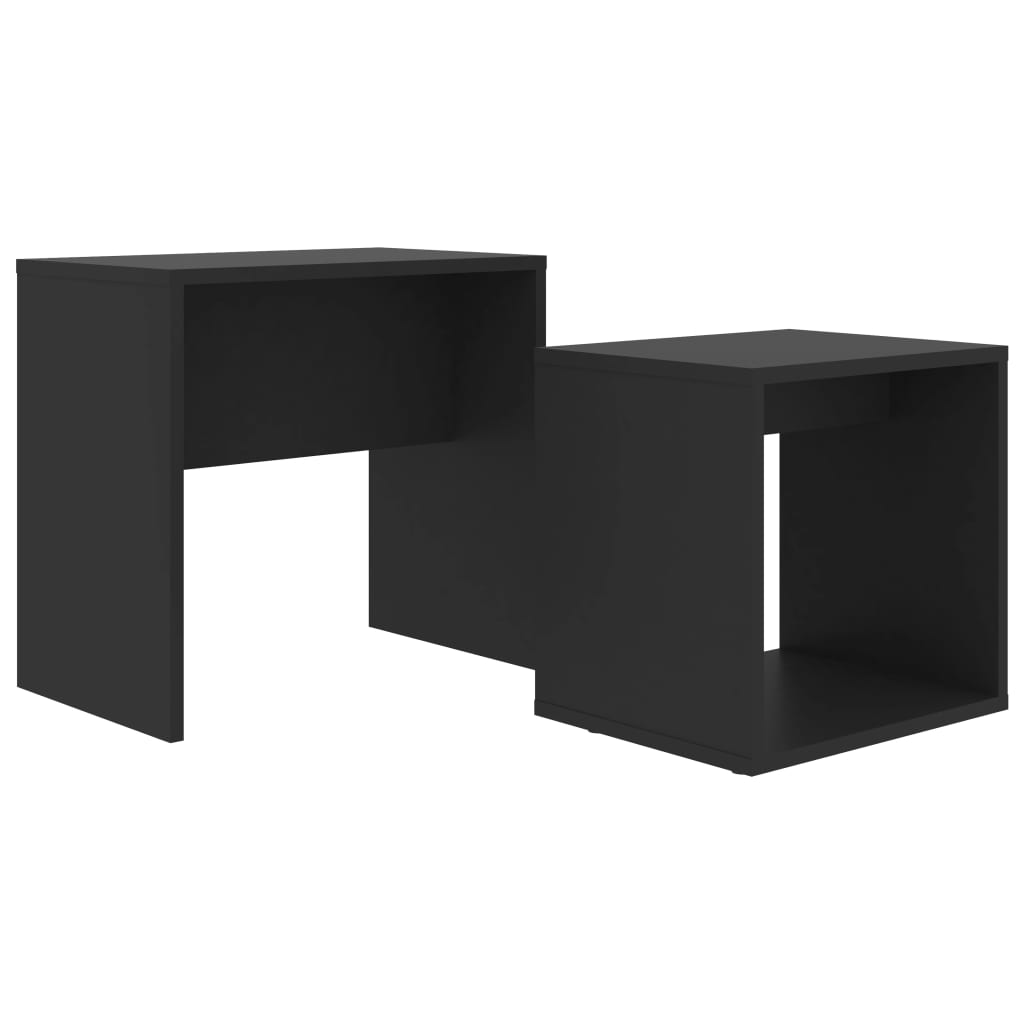 

vidaXL Coffee Table Set Black 18.9"x11.8"x17.7" Engineered Wood