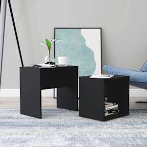 Set konferenčních stolků černý 48 x 30 x 45 cm kompozitní dřevo - obrázek 1
