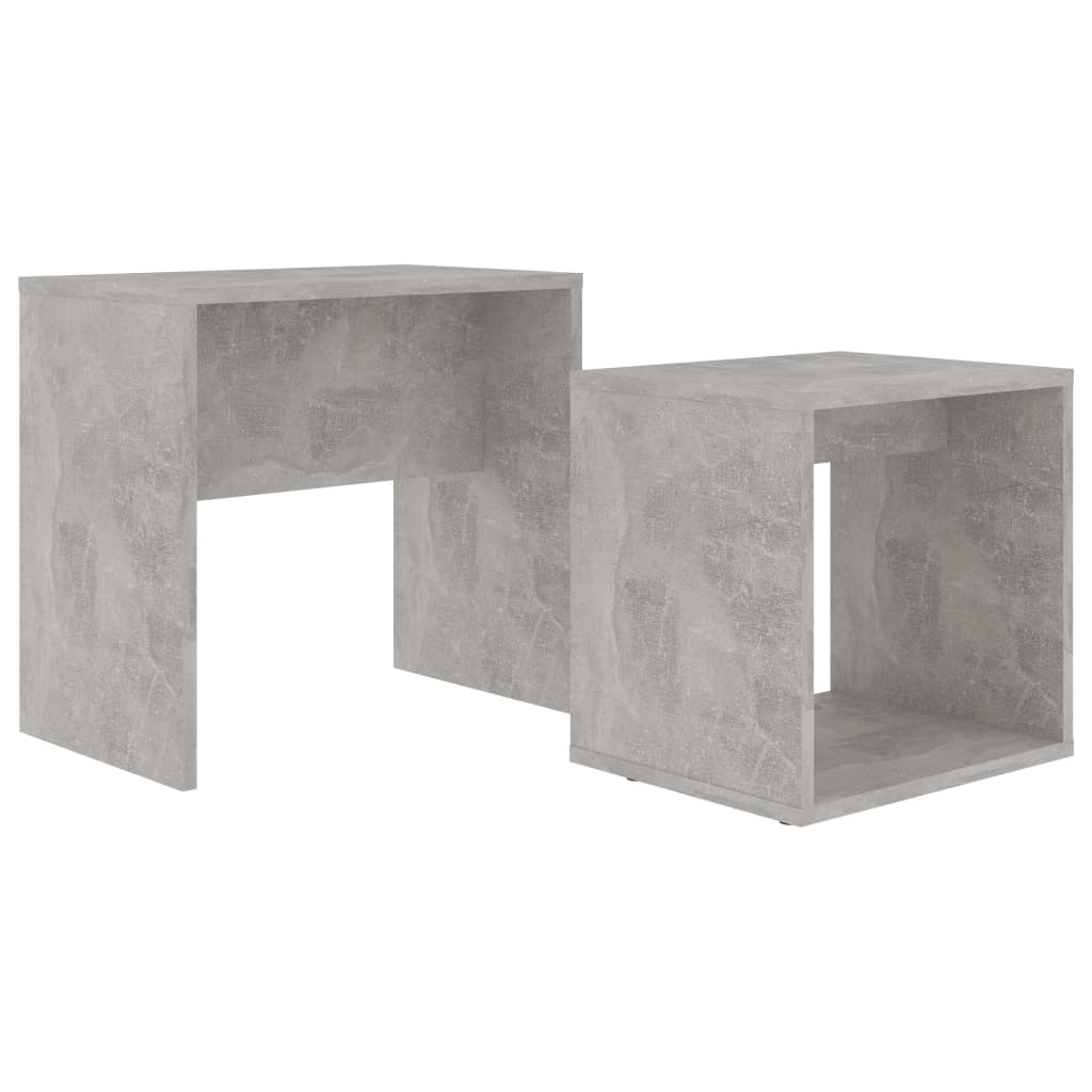 Contemporary Nesting Table Set - Sonoma Oak & Gray Finish vidaXL