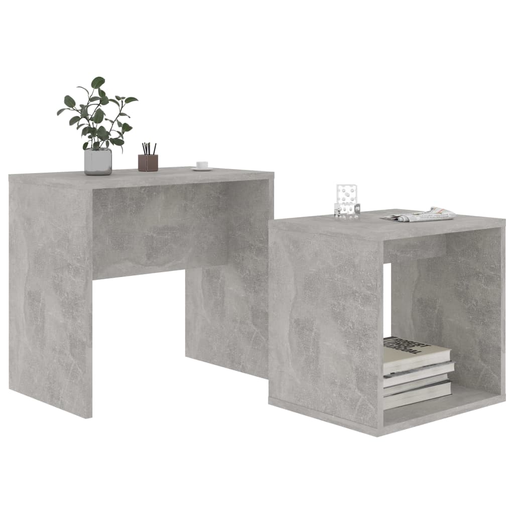 

vidaXL Salontafelset 48x30x45 cm spaanplaat betongrijs