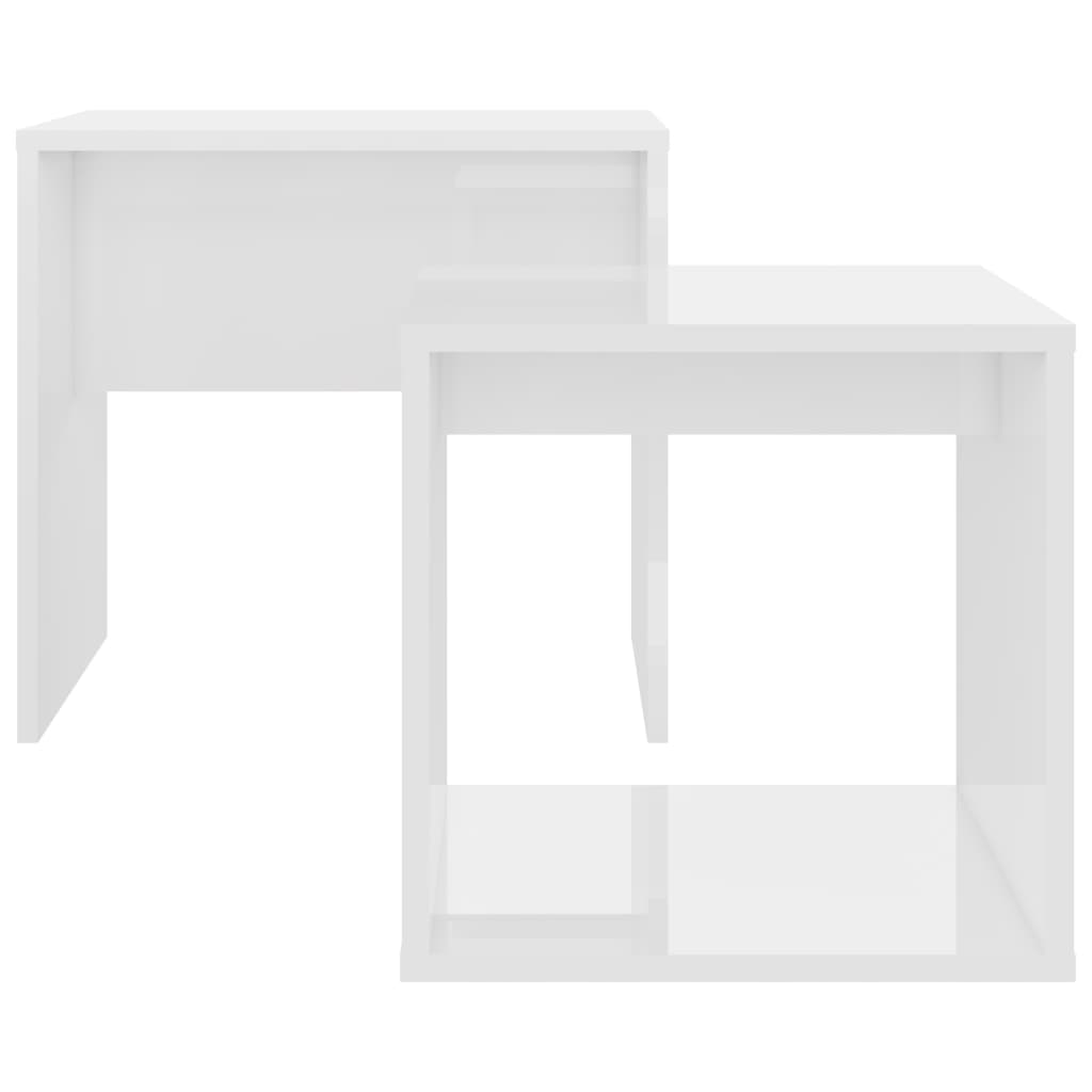 Couchtisch-Set Hochglanz-Weiß 48 x 30 x 45 cm Spanplatte