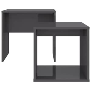Set konferenčních stolků šedý lesklý 48x30x45 kompozitní dřevo - obrázek 4