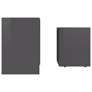 Set konferenčních stolků šedý lesklý 48x30x45 kompozitní dřevo - obrázek 5