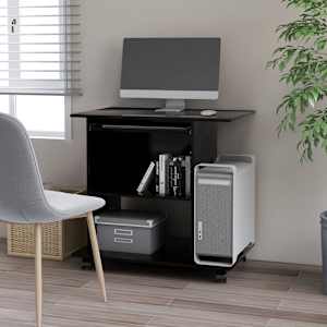 Računalniška miza črna 80x50x75 cm iverna plošča