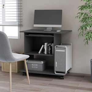 Računalniška miza siva 80x50x75 cm iverna plošča