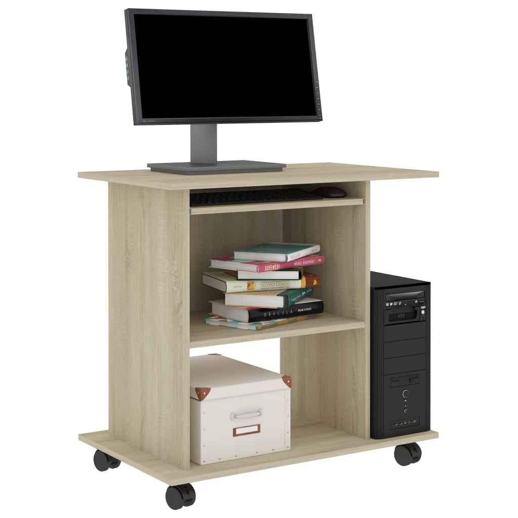

vidaXL Computerbureau 80x50x75 cm spaanplaat sonoma eikenkleurig