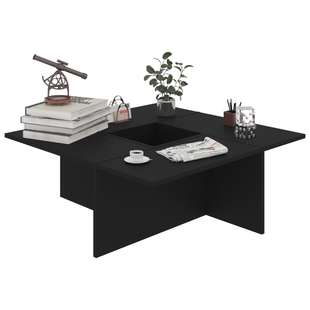 

vidaXL Salontafel 79,5x79,5x30 cm spaanplaat zwart