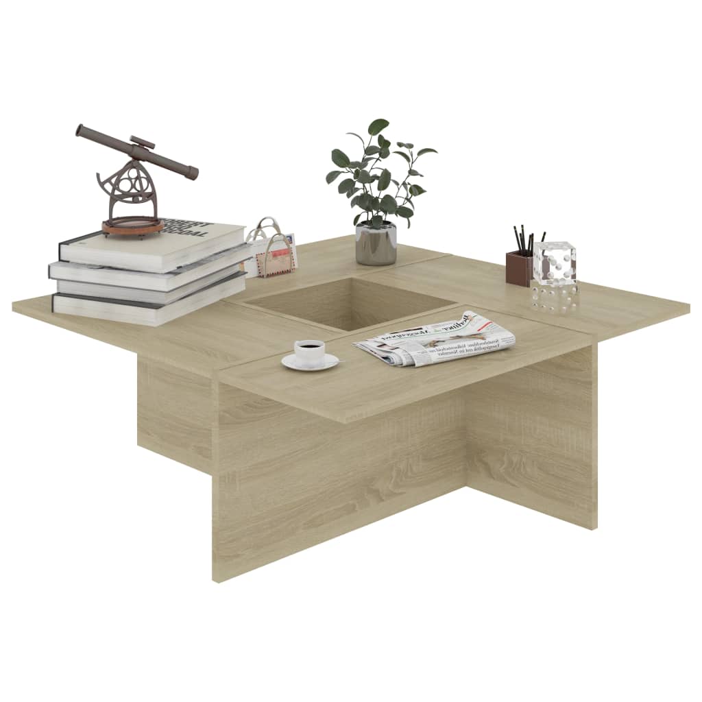 vidaXL Coffee Table Sonoma Oak 79.5x79.5x30 cm Engineered Wood