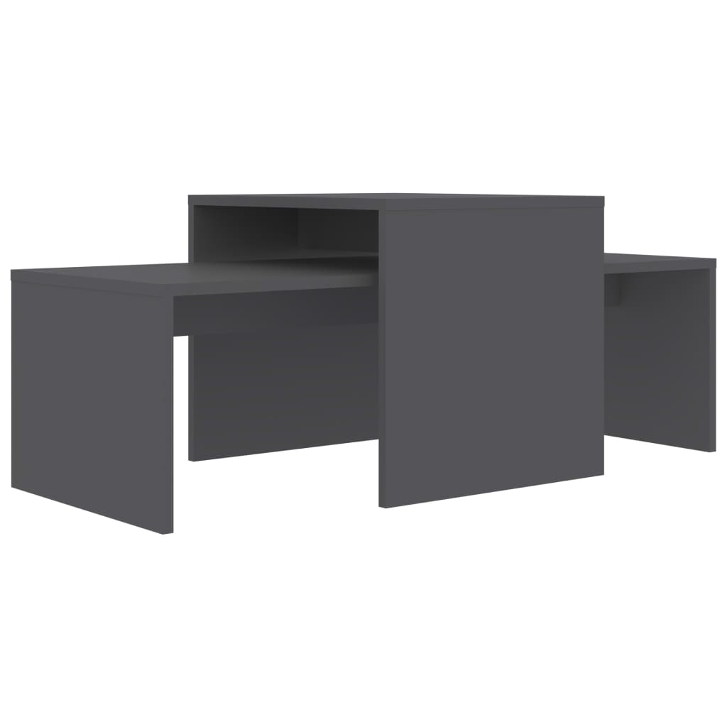 

vidaXL Coffee Table Set Gray 39.4"x18.9"x15.7" Chipboard