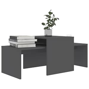 vidaXL Salongbordsett grå 100x48x40 cm konstruert tre