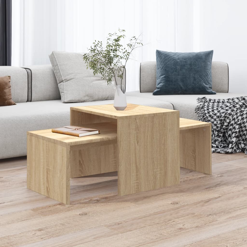 vidaXL sofabordssæt 100x48x40 cm konstrueret træ sonoma-eg