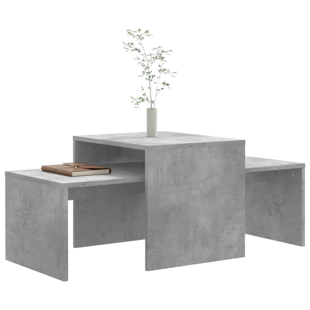 

vidaXL Salontafelset 100x48x40 cm spaanplaat betongrijs