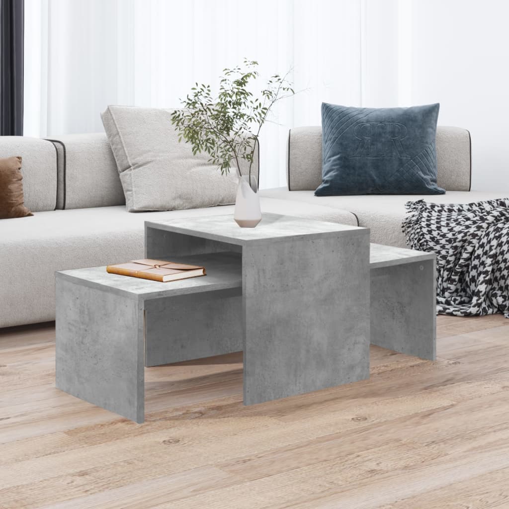 vidaXL sofabordssæt 100x48x40 cm konstrueret træ betongrå