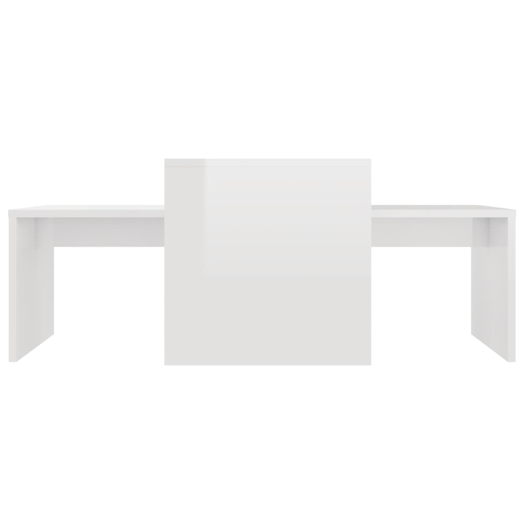 Couchtisch-Set Hochglanz-Weiß 100x48x40 cm Spanplatte