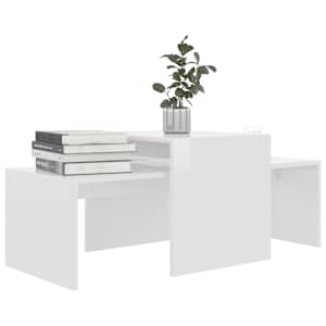 Set konferenčních stolků bílý vysoký lesk 100x48x40 cm kompozit - obrázek 3