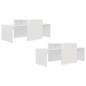 Set konferenčních stolků bílý vysoký lesk 100x48x40 cm kompozit - obrázek 5
