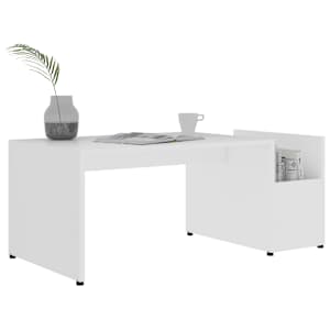 Konferenční stolek bílý 90 x 45 x 35 cm kompozitní dřevo - obrázek 3