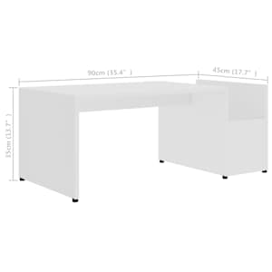 Konferenční stolek bílý 90 x 45 x 35 cm kompozitní dřevo - obrázek 6