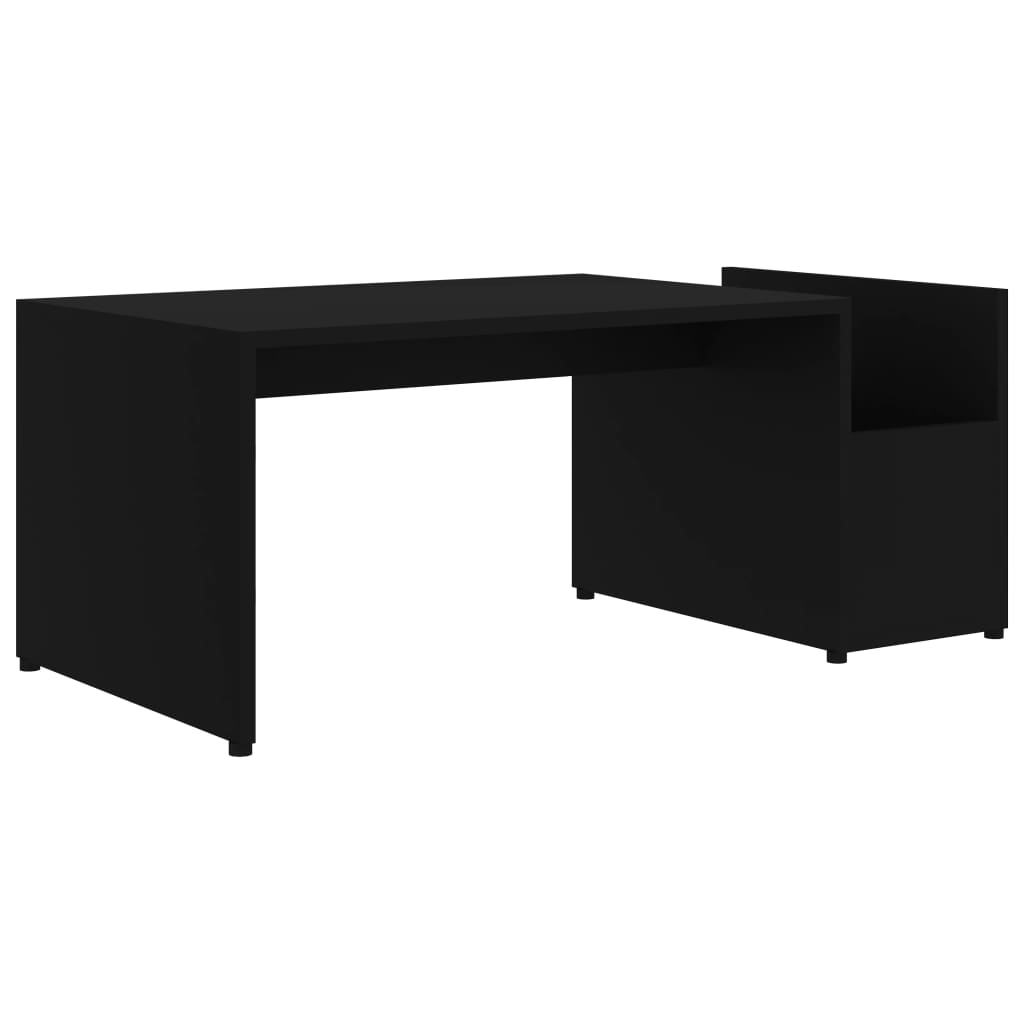 

vidaXL Coffee Table Black 35.4"x17.7"x13.8" Engineered Wood