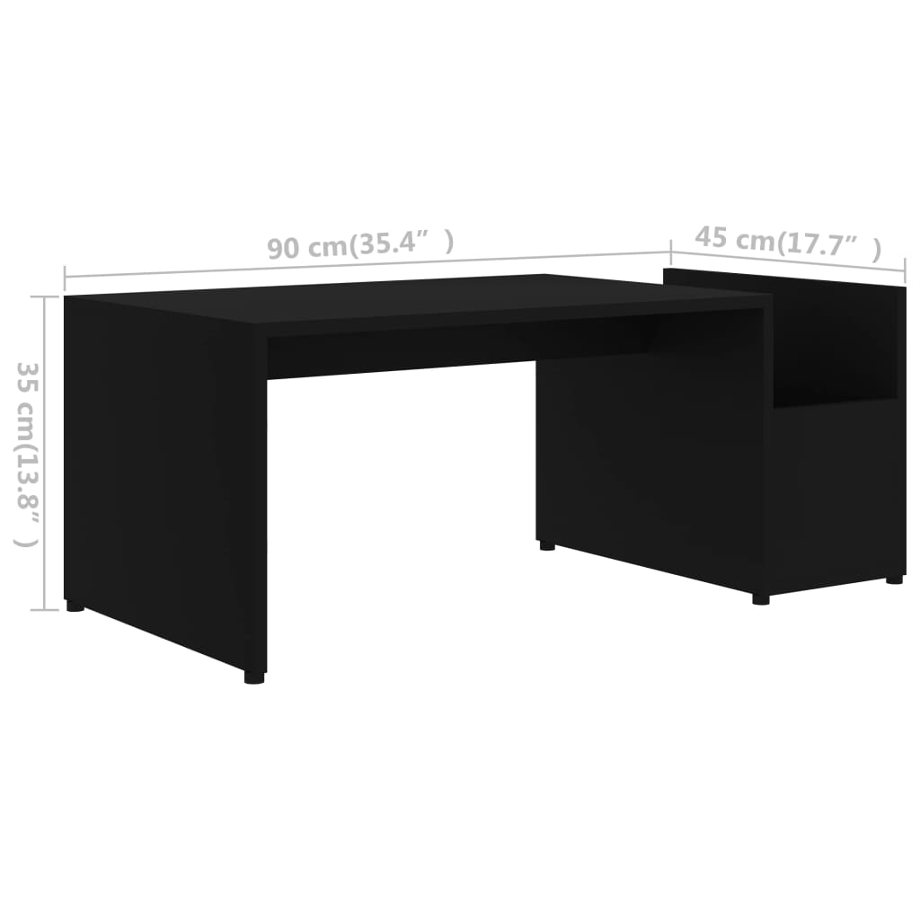  Konferenčný stolík čierny 90x45x35 cm drevotrieska