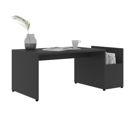 vidaXL Salongbord grå 90x45x35 cm konstruert tre