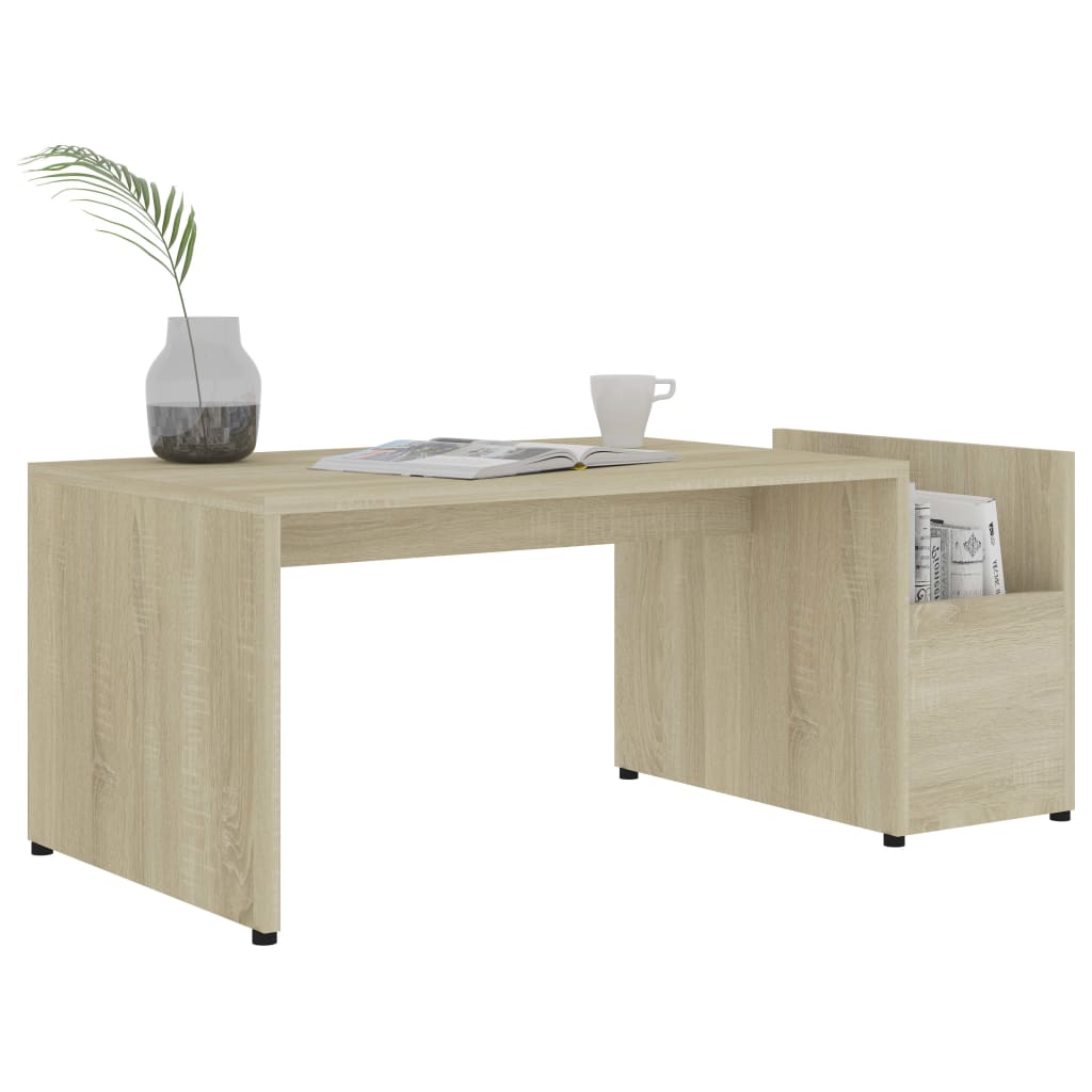vidaXL Coffee Table Sonoma Oak 35.4"x17.7"x13.8" Chipboard