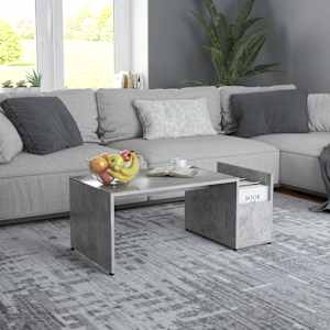 Konferenční stolek betonově šedý 90x45x35 cm kompozitní dřevo - obrázek 1