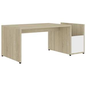 vidaXL kohvilaud, valge, Sonoma tamm 90 x 45 x 35 cm tehispuit