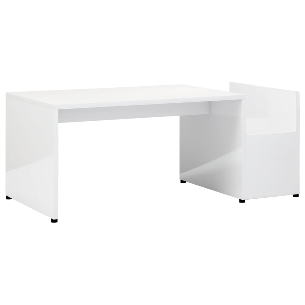 

vidaXL Coffee Table High Gloss White 35.4"x17.7"x13.8" Engineered Wood