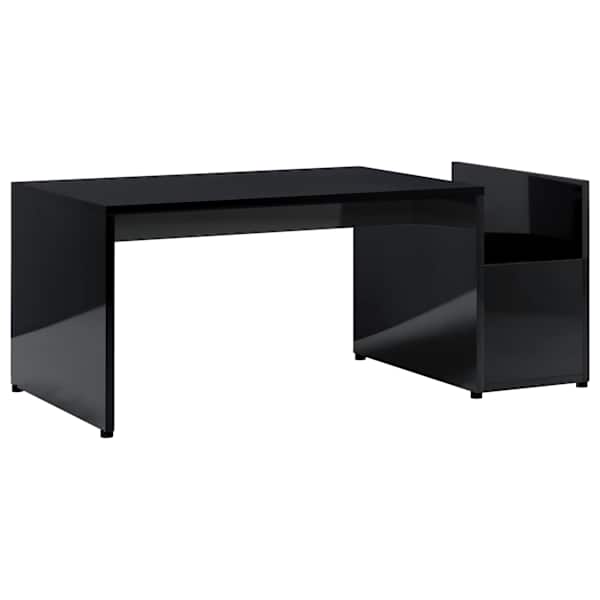 vidaXL kohvilaud, k&otilde;rgl&auml;ikega, must, 90 x 45 x 35 cm puitlaastplaat