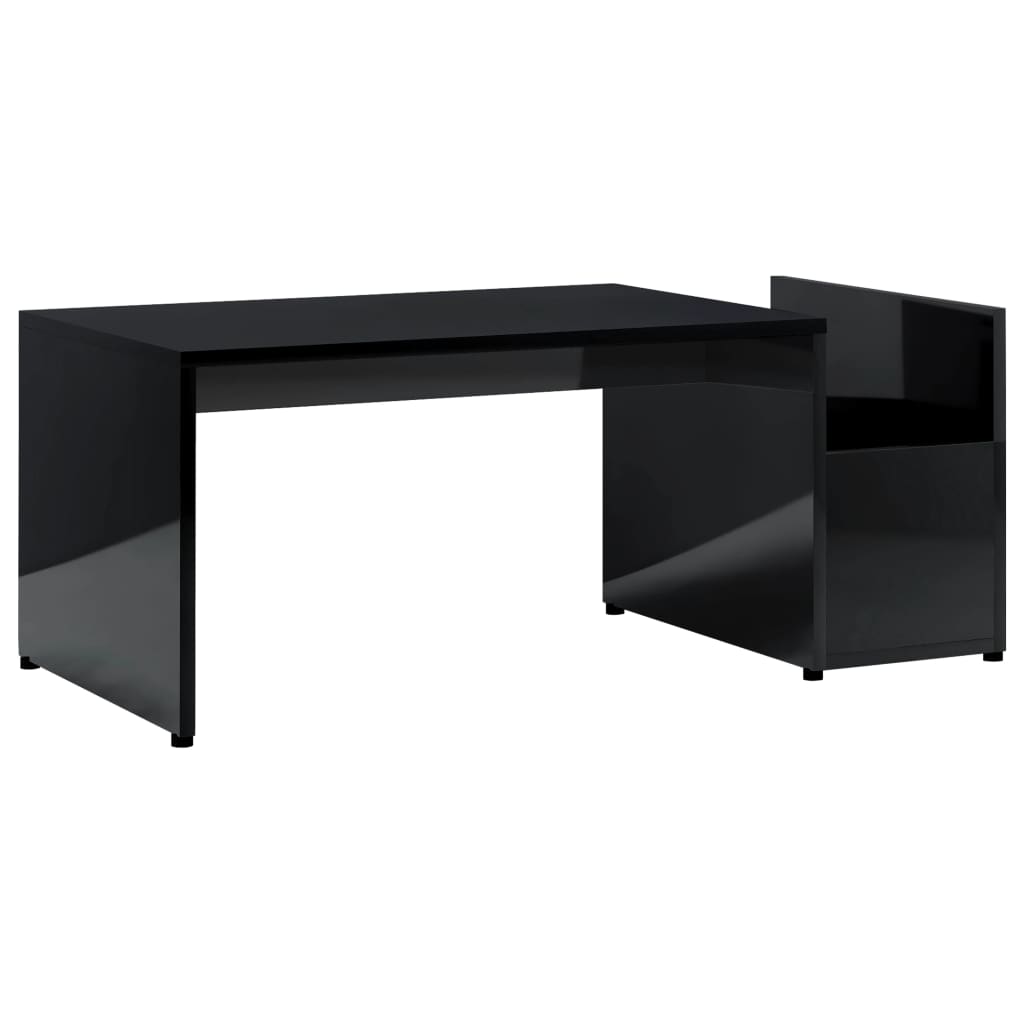 

vidaXL Coffee Table High Gloss Black 35.4"x17.7"x13.8" Chipboard