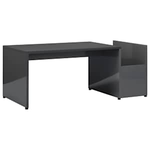 Konferenční stolek šedý s vysokým leskem 90x45x35 cm kompozit - obrázek 2