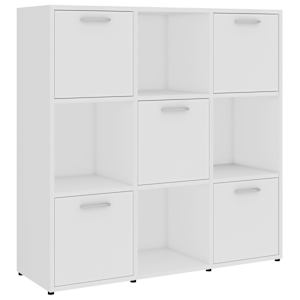 vidaXL raamaturiiul valge 90x30x90 cm tehispuit