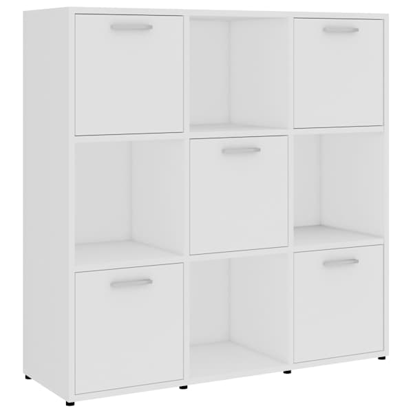 vidaXL raamaturiiul valge 90x30x90 cm tehispuit