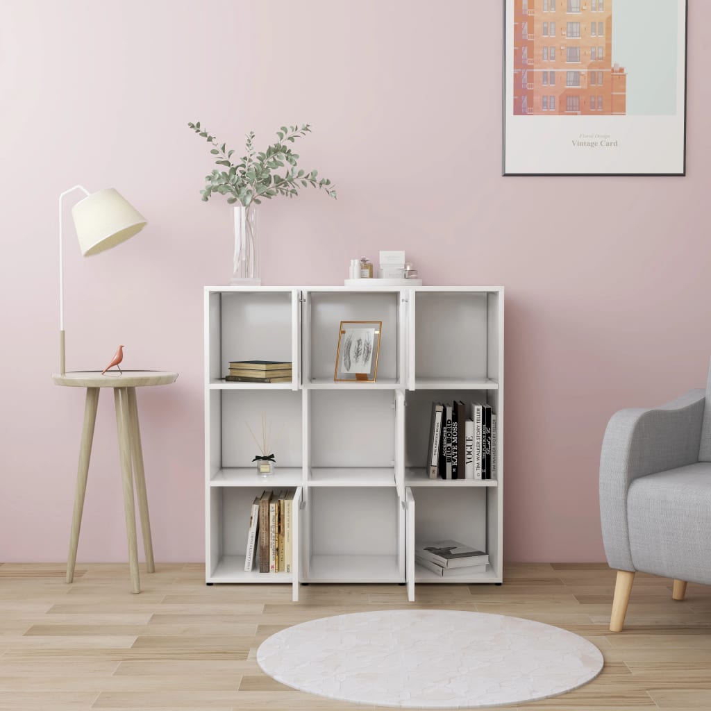 vidaXL Boekenkast 90x30x90 cm bewerkt hout wit afbeelding