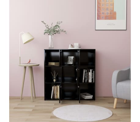 vidaXL Biblioth&egrave;que Noir 90x30x90 cm Bois d&rsquo;ing&eacute;nierie