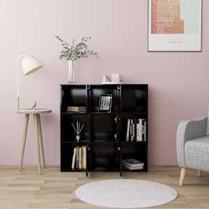 vidaXL Biblioth&egrave;que Noir 90x30x90 cm Bois d&rsquo;ing&eacute;nierie