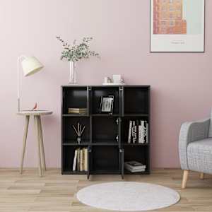 vidaXL Spintelė knygoms, pilkos spalvos, 90x30x90cm, apdirbta mediena