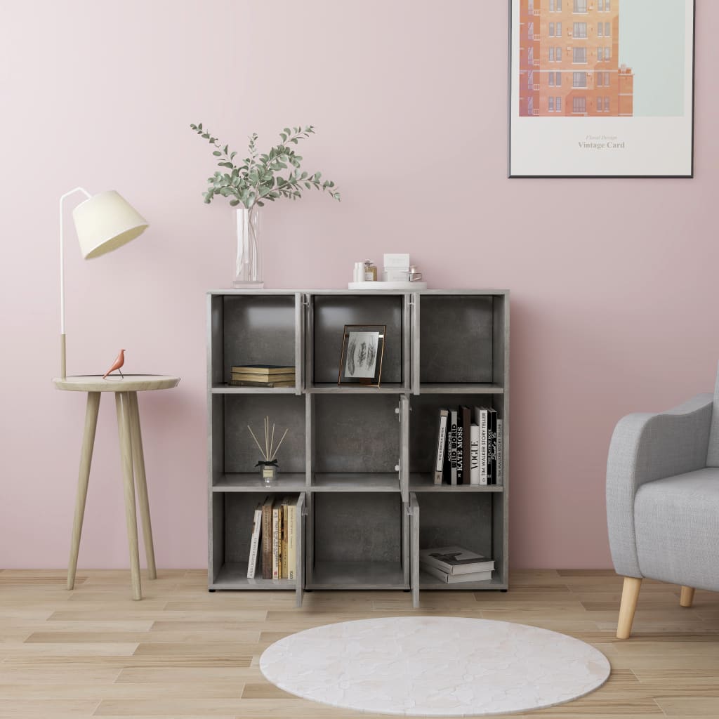 

vidaXL Boekenkast 90x30x90 cm spaanplaat betongrijs