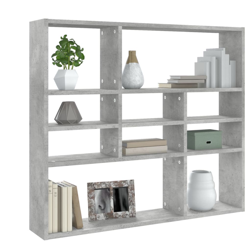 

vidaXL Wandschap 90x16x78 cm spaanplaat betongrijs