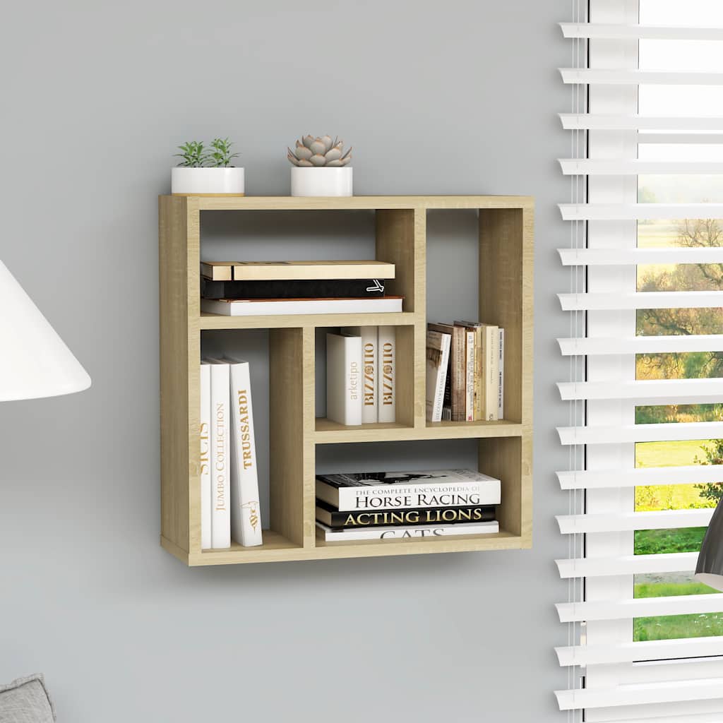 vidaXL Seinähylly Sonoma-tammi 45x16x45 cm tekninen puu