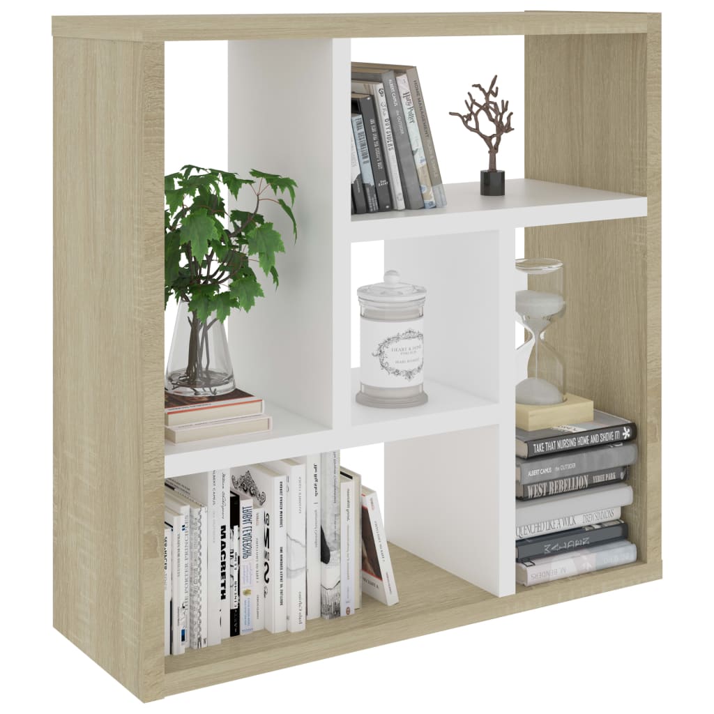 

vidaXL Wandschap 45,1x16x45,1 cm spaanplaat wit en sonoma eikenkleurig