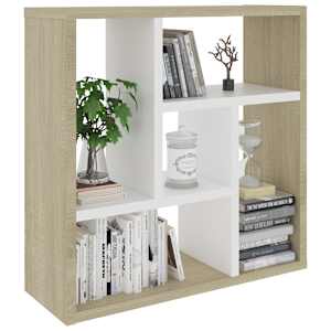 vidaXL Sieninė lentyna, balta/ąžuolo, 45,1x16x45,1cm, apdirbta mediena