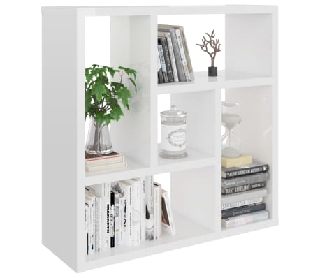 vidaXL &Eacute;tag&egrave;re murale Blanc brillant 45,1x16x45,1 cm Bois d&rsquo;ing&eacute;nierie