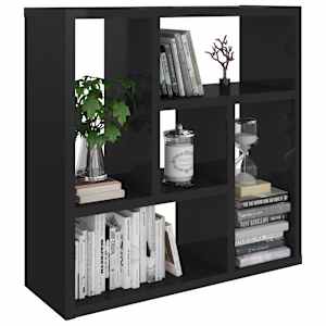 vidaXL Sieninė lentyna, juoda, 45,1x16x45,1cm, apdirbta mediena