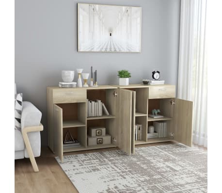 vidaXL &Scaron;oninė spintelė, sonoma ąžuolo spalvos, 160x36x75cm, MDP