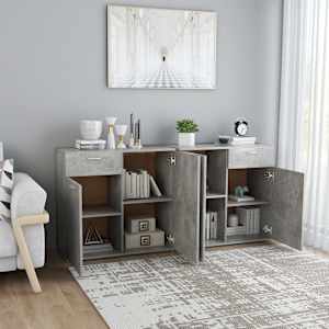 vidaXL Sideboard Concerte Grey 160x36x75 cm Engineered Wood