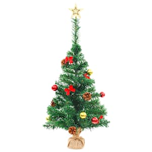 Vánoční stromek s LED osvětlením a baňkami zelený 64 cm - obrázek 4