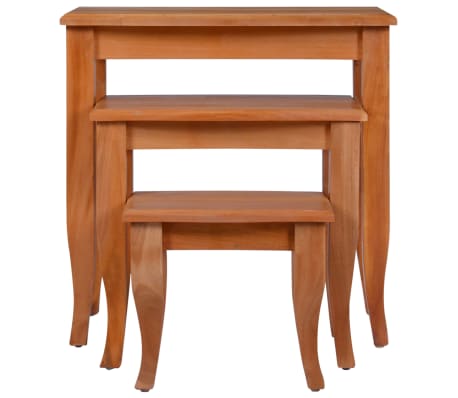 vidaXL Side Tables 3 pcs Solid Mahogany Wood